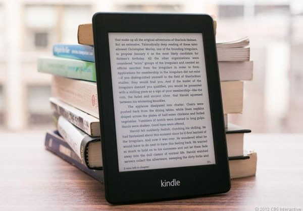 Immagine che raffigura assieme libri cartacei e un ebook reader