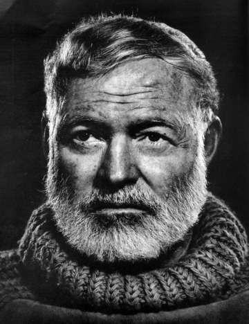 Foto raffigurante il viso di Hemingway