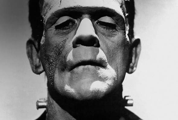 Primo piano del mostro di Frankenstein