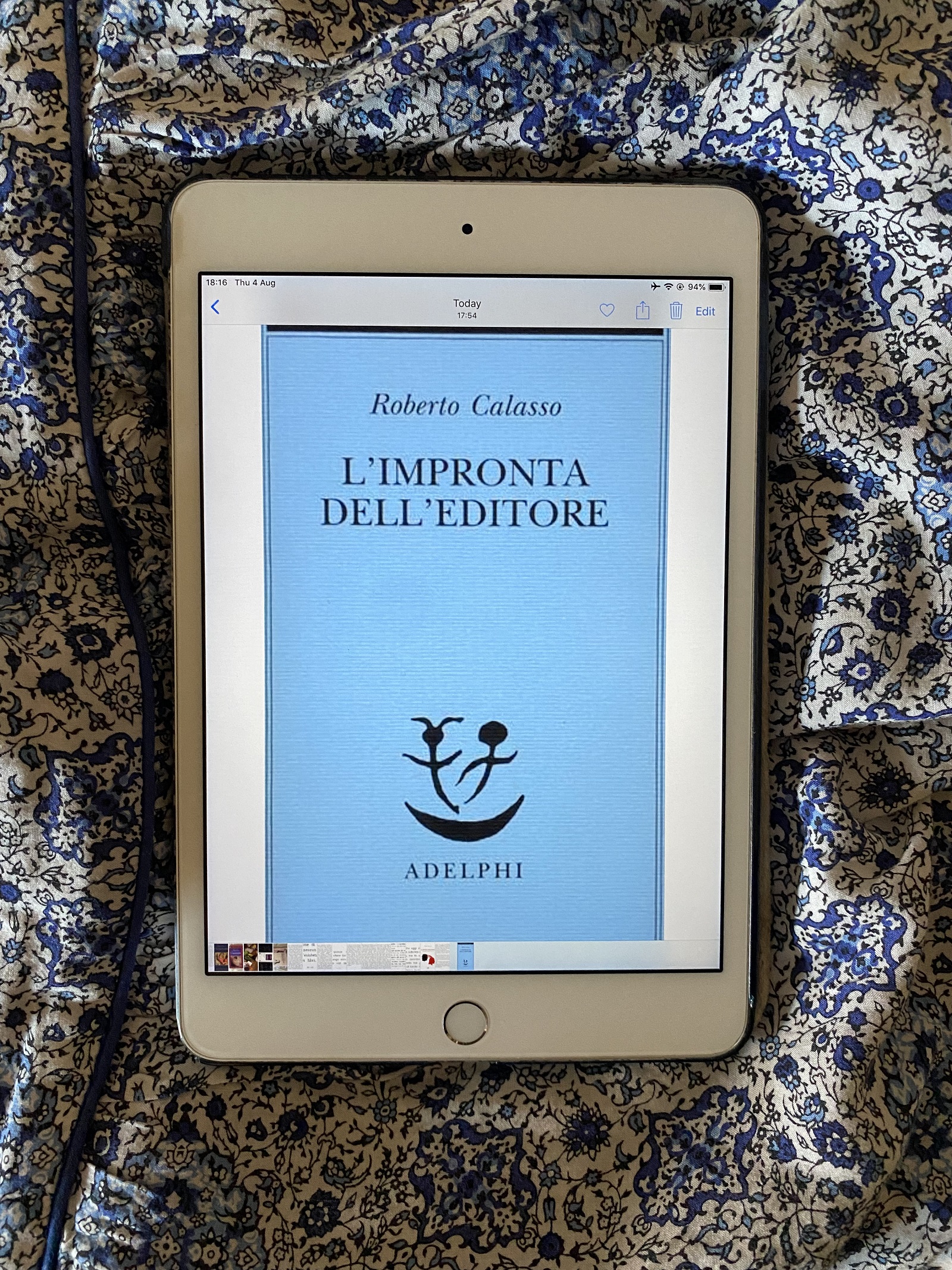 “L’impronta dell’editore” – Roberto Calasso